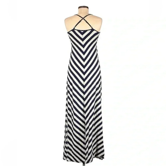 Anthropologie | Saturday Sunday | Navy Stripe Smocked Maxi Chemise Dress Size XS - Picture 3 of 3